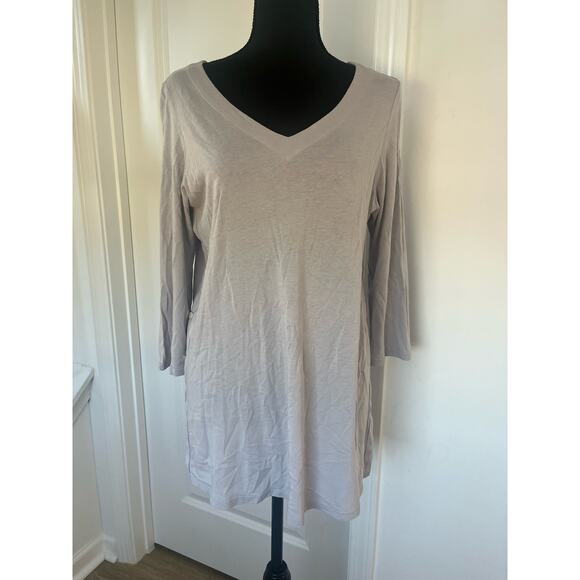 J.Jill Gray Cotton Modal Blend Tunic Top with Button Sides Sz S Lagenlook - Picture 1 of 5